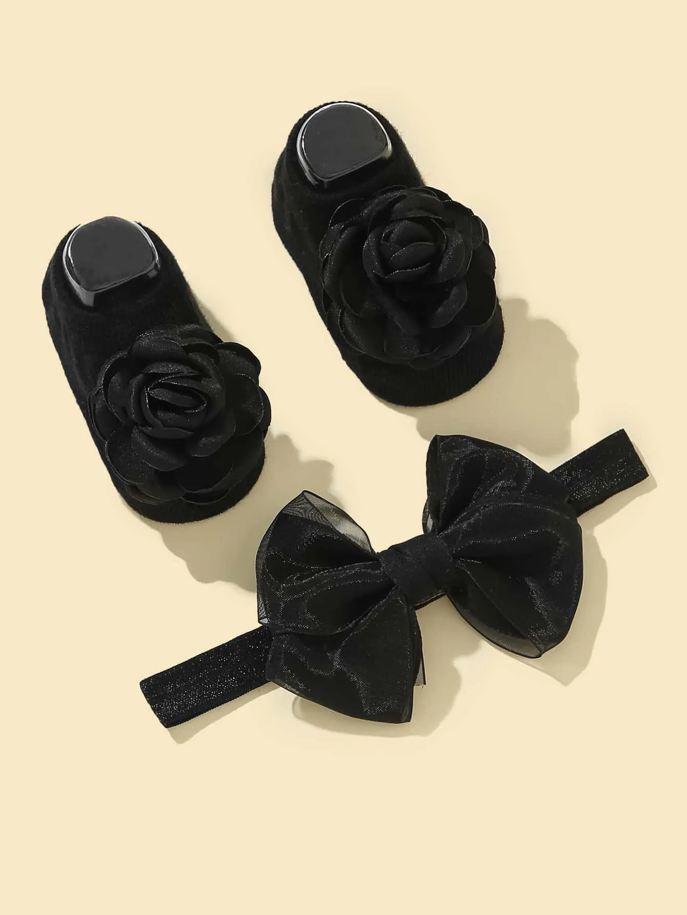 1pc Baby Bow Decor Headband 1pair Socks