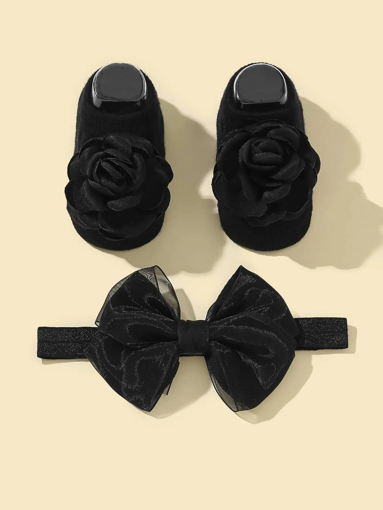 1pc Baby Bow Decor Headband 1pair Socks