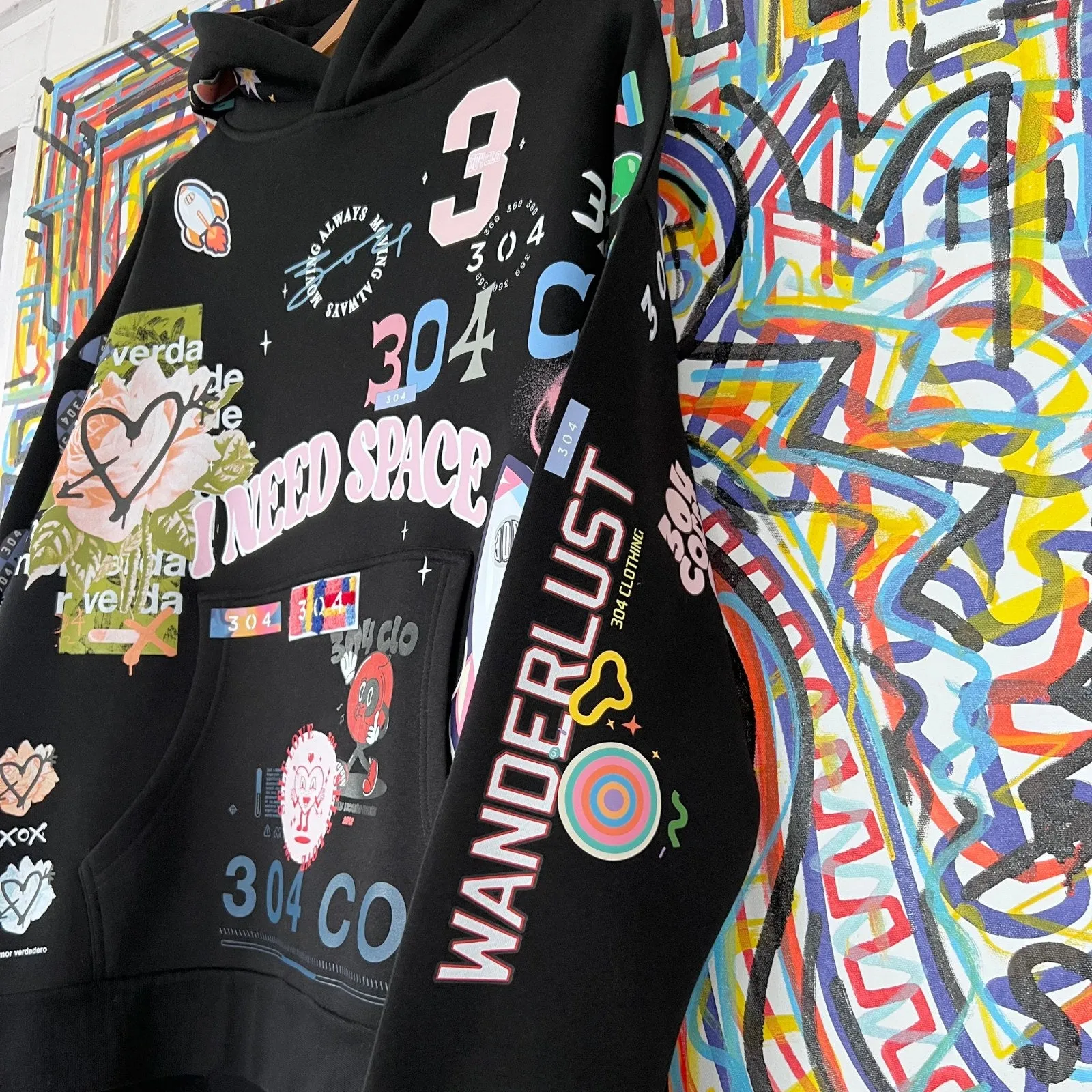 304 Apex Hoodie Black Oversized