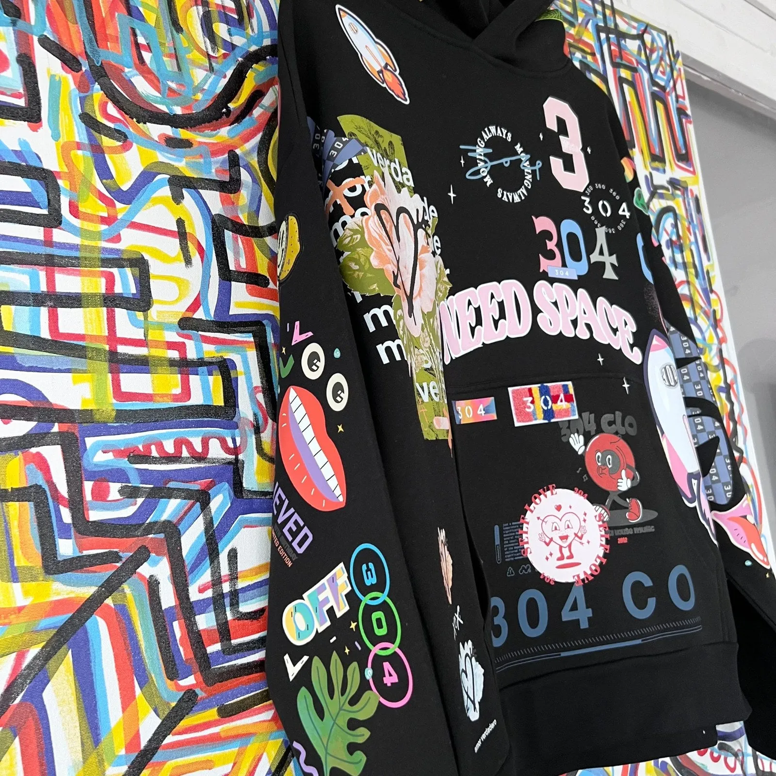 304 Apex Hoodie Black Oversized
