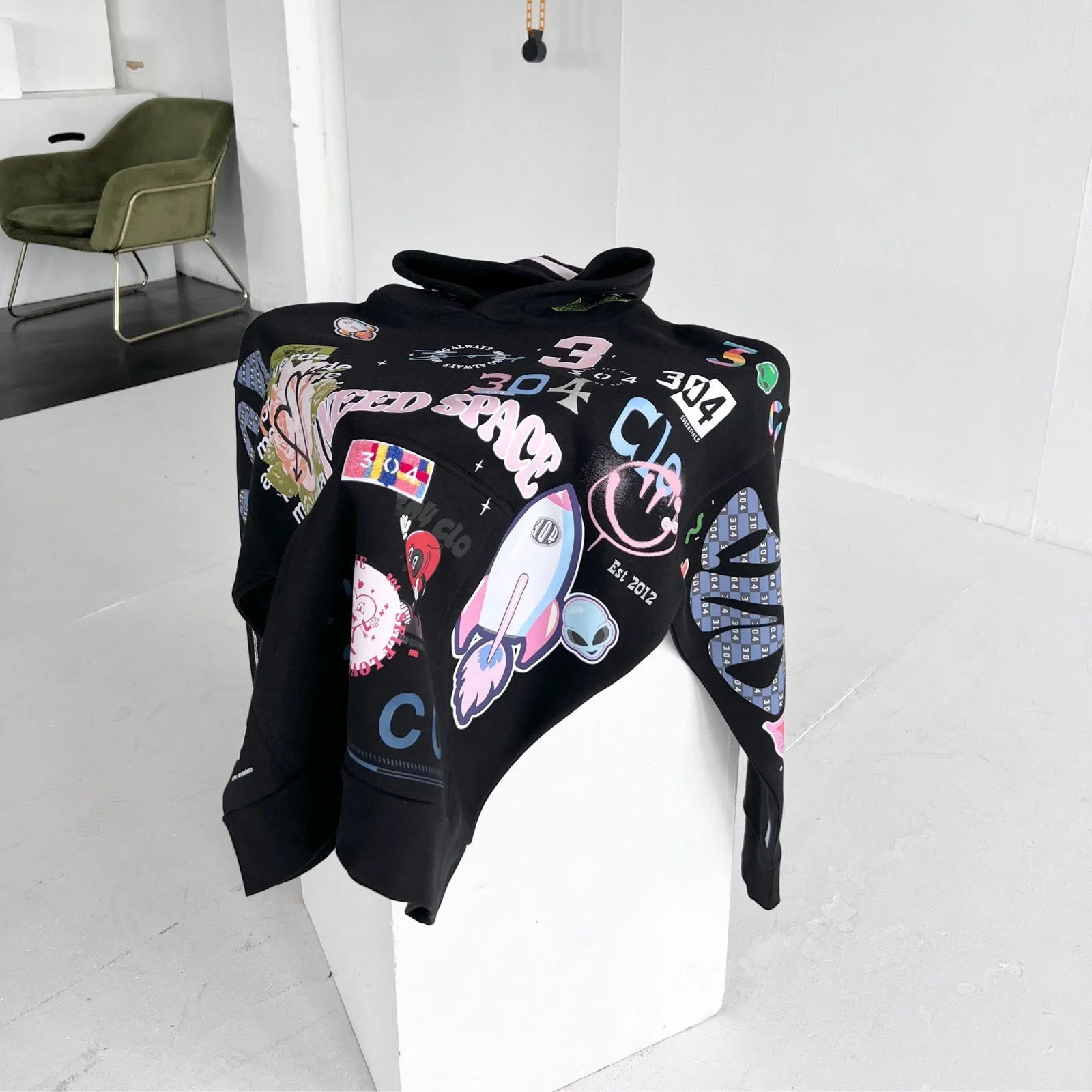 304 Apex Hoodie Black Oversized