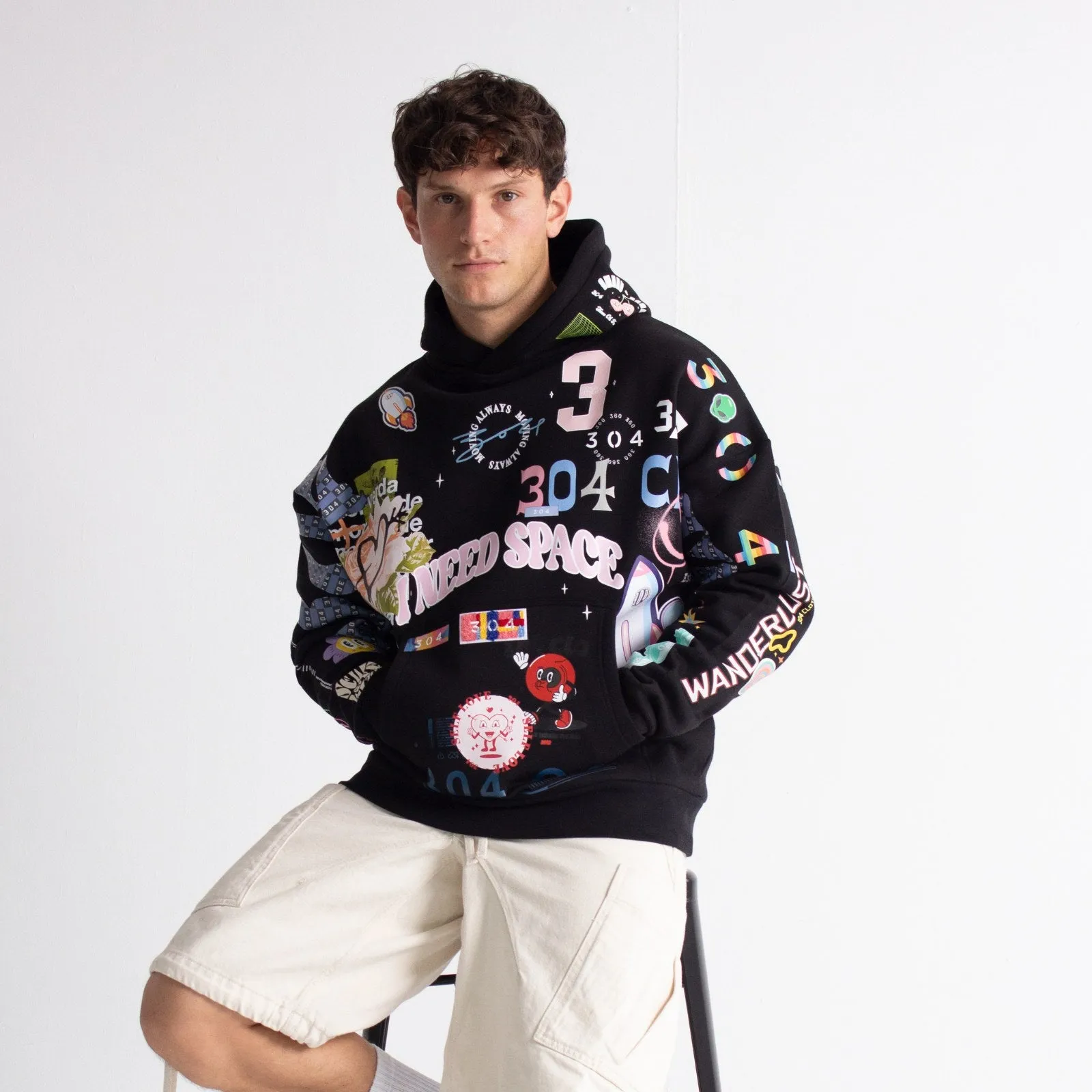 304 Apex Hoodie Black Oversized