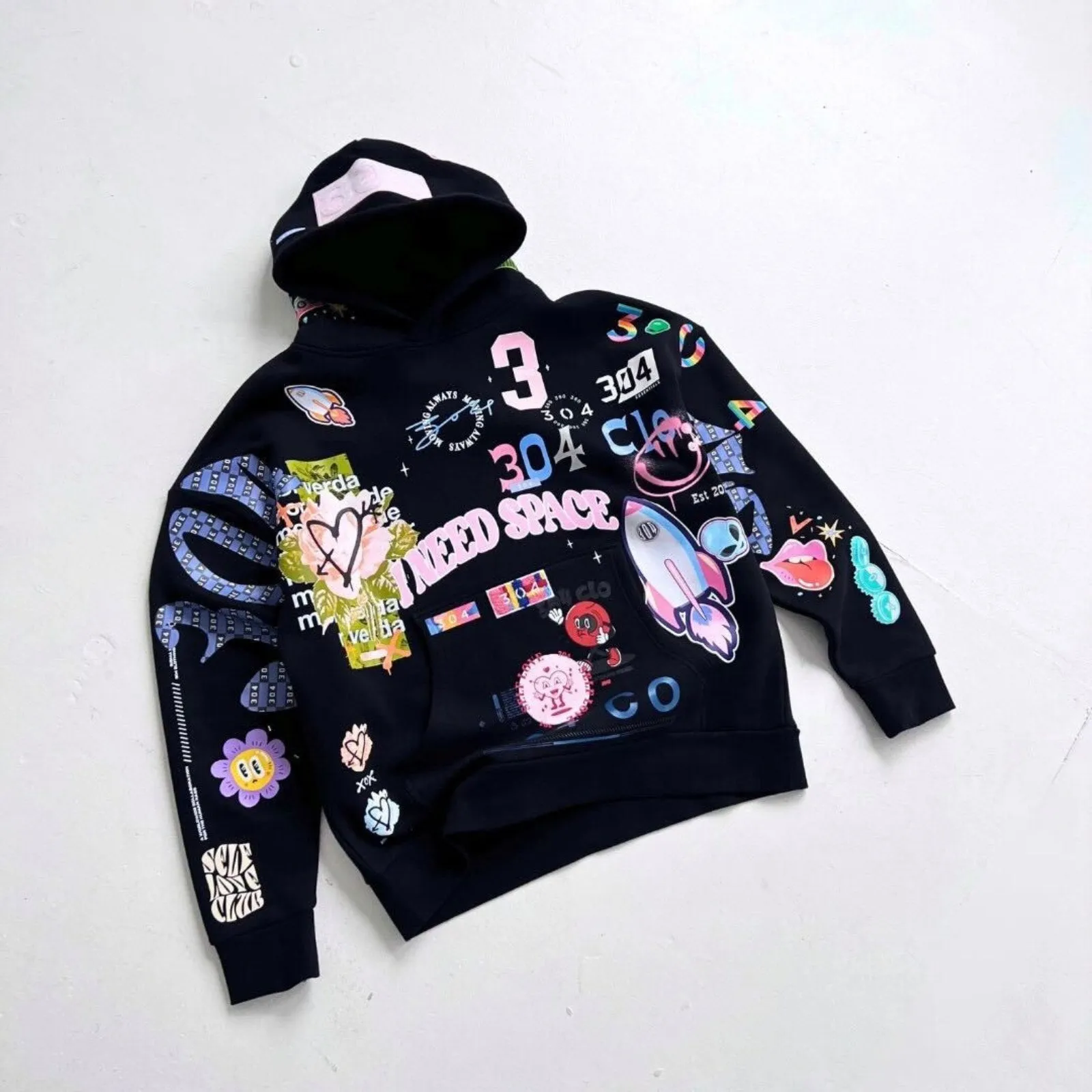 304 Apex Hoodie Black Oversized
