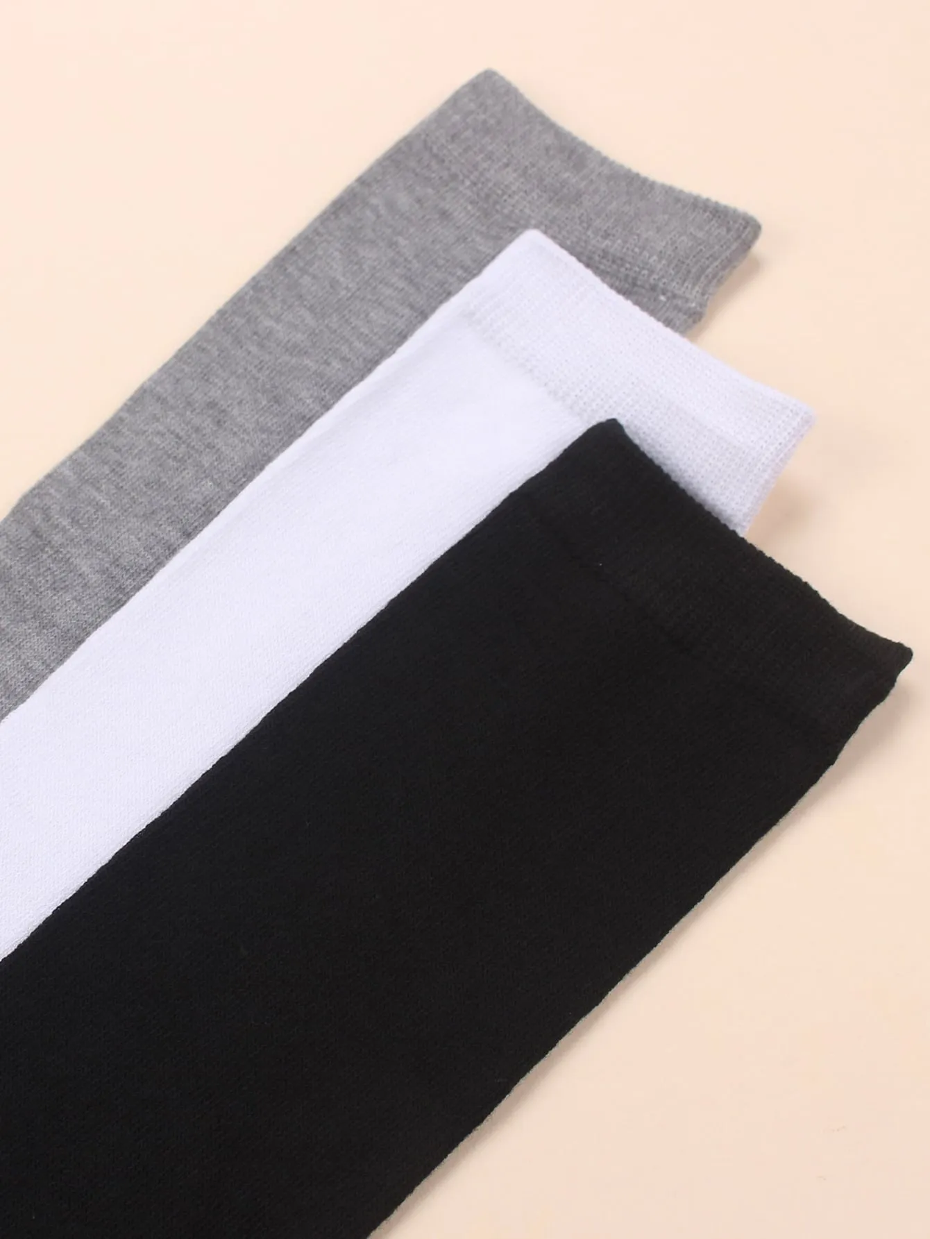 3pairs Simple High Cotton Socks