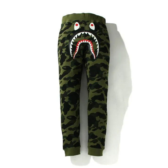 A Bathing Ape 1st Camo Shark Slim Fit Sweatpants - Green Camo