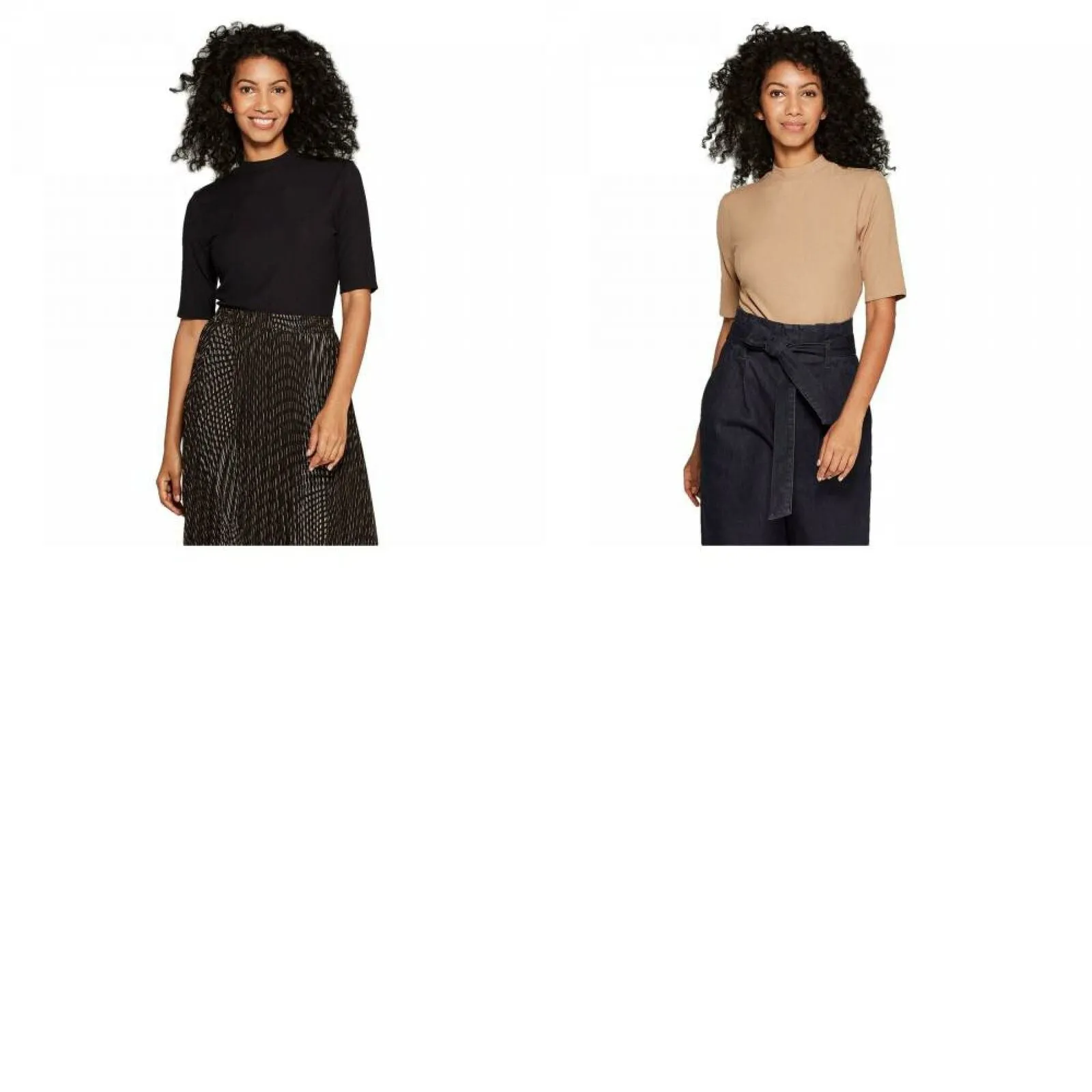 A New Day Women's Slim Fit Short Sleeve Mock Neck Rib T-Shirt