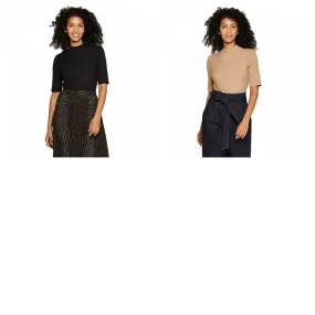 A New Day Women's Slim Fit Short Sleeve Mock Neck Rib T-Shirt