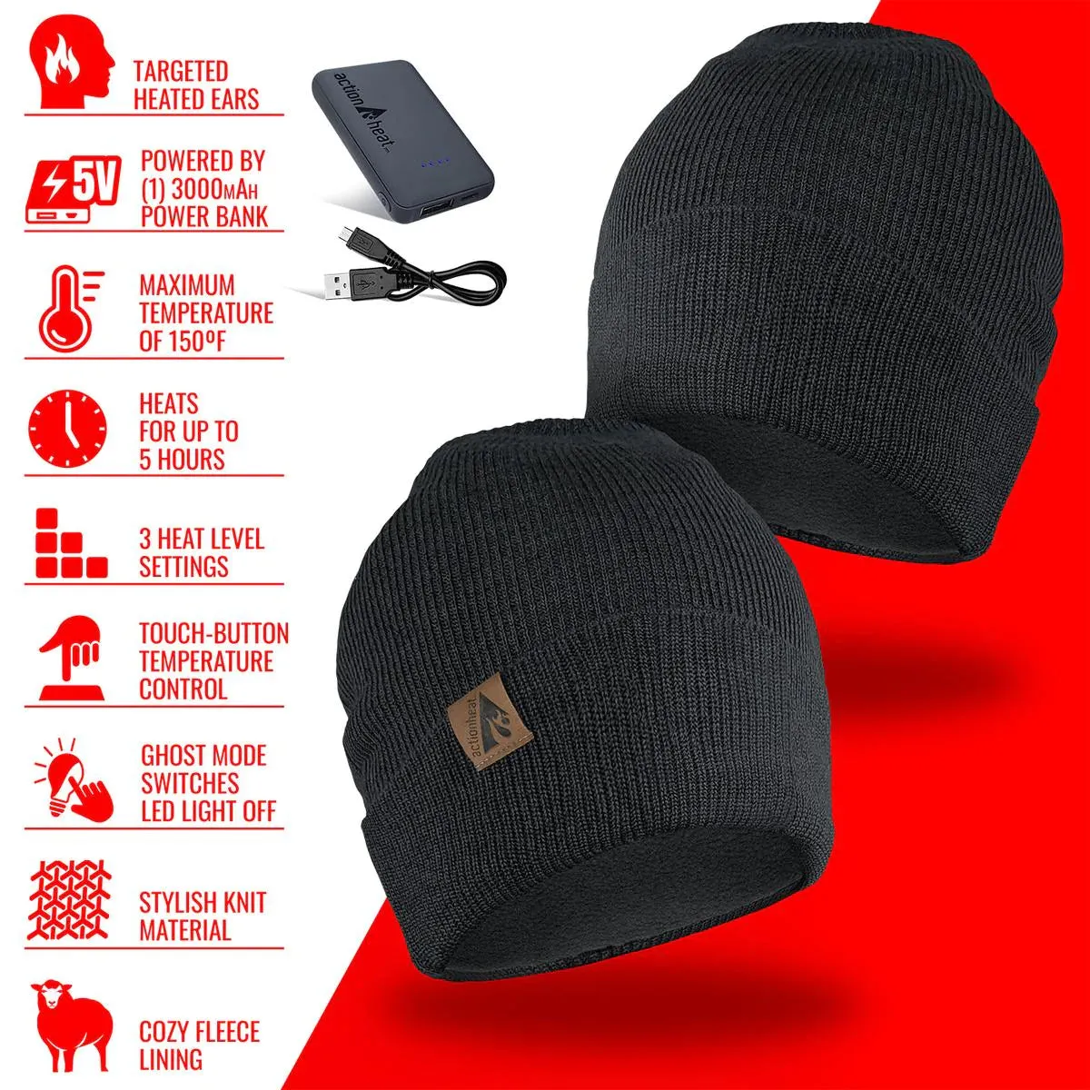 ActionHeat 5V Battery Heated Beanie