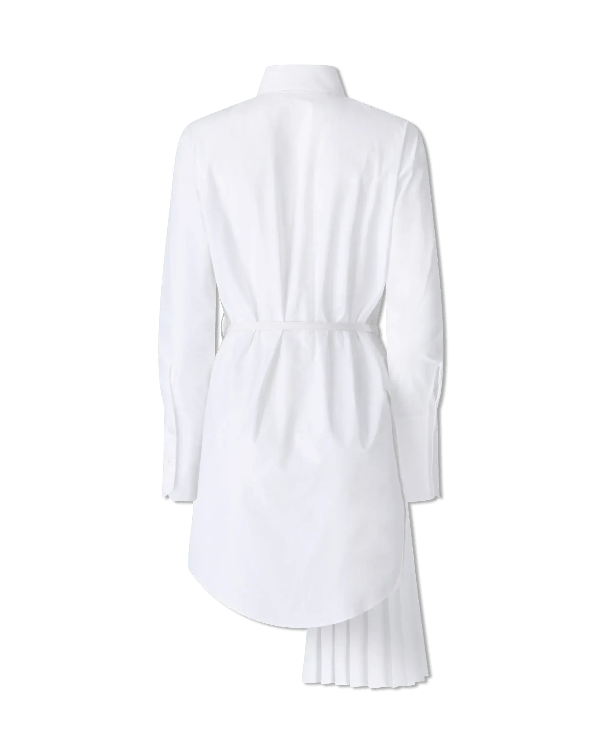 Asymmetrical Plisse Shirt Dress