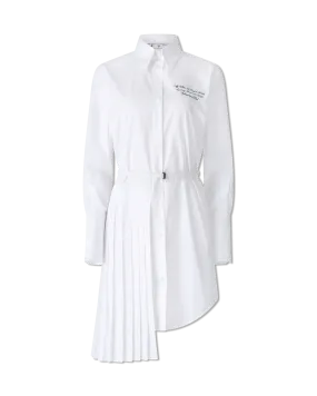 Asymmetrical Plisse Shirt Dress