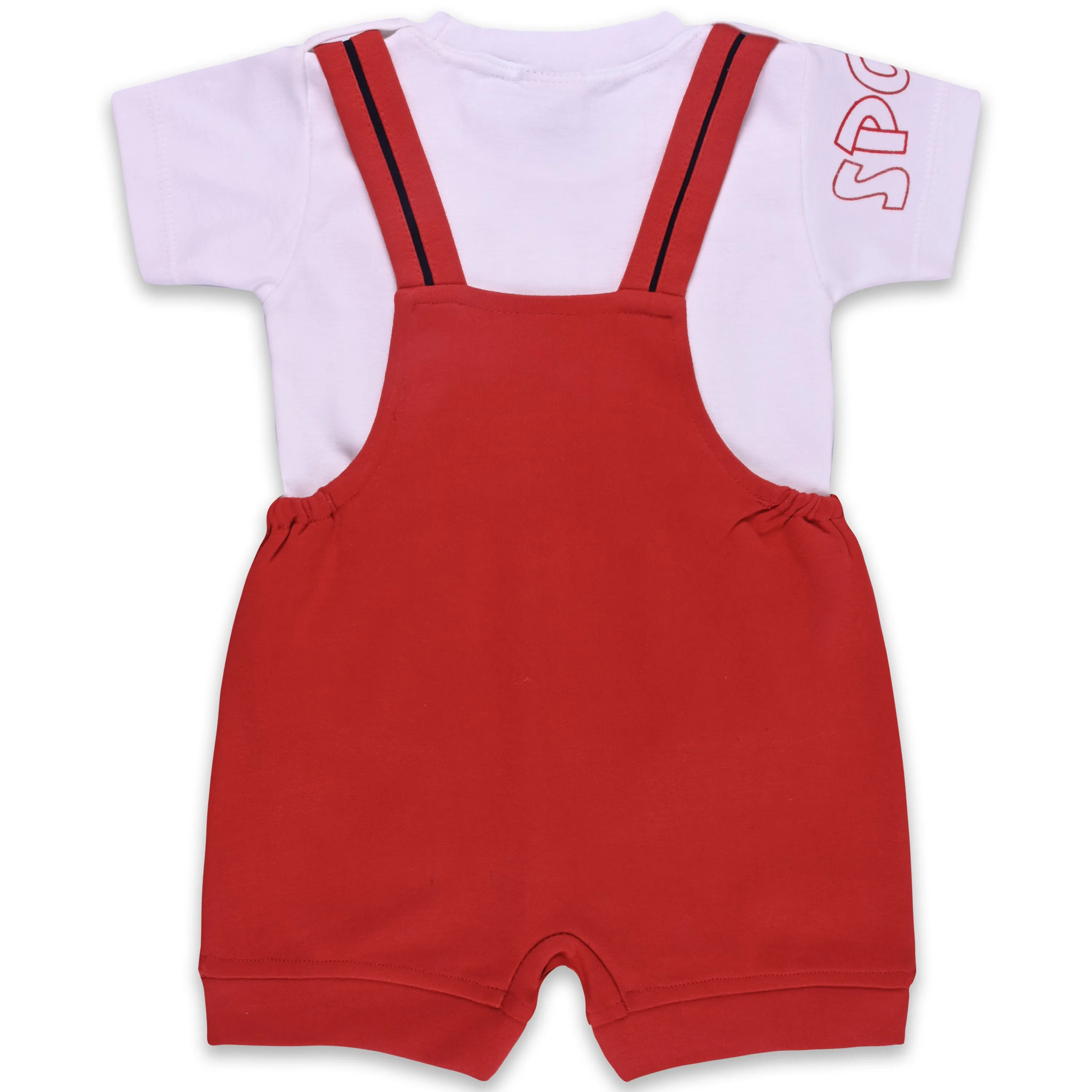 Baby Boys Striped T-Shirt and Short Dungaree Set