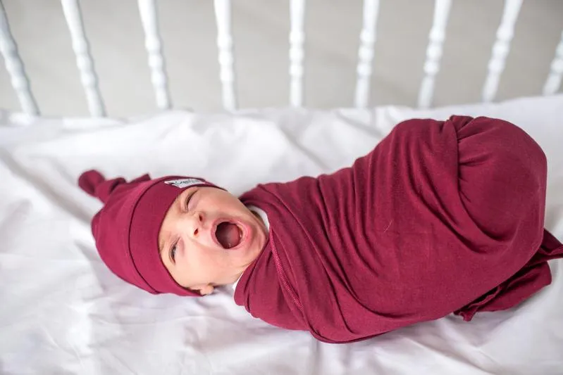 Baby Top Knot Hat | Dark Ruby