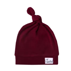 Baby Top Knot Hat | Dark Ruby