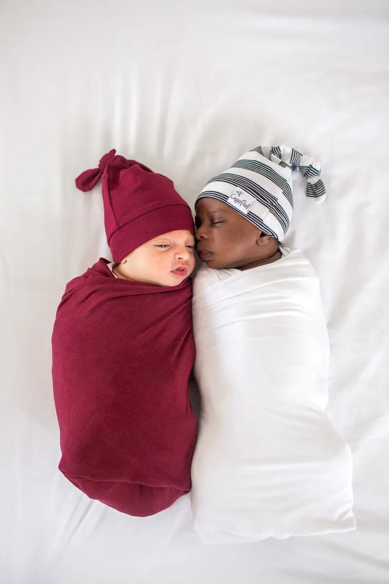 Baby Top Knot Hat | Dark Ruby
