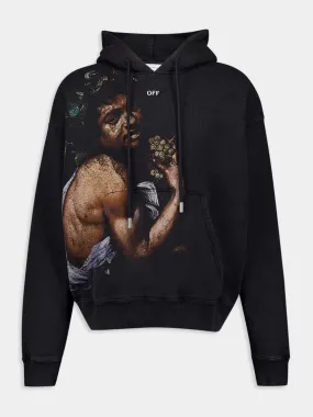 Bacchus-Print Cotton Hoodie