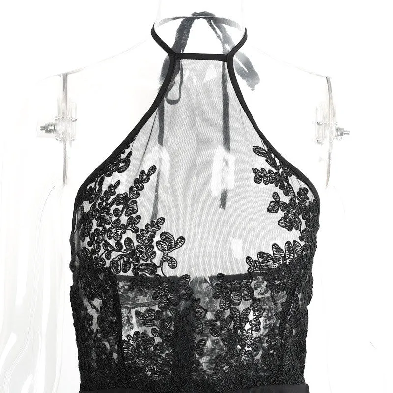 Backless Lace A-Line Dress