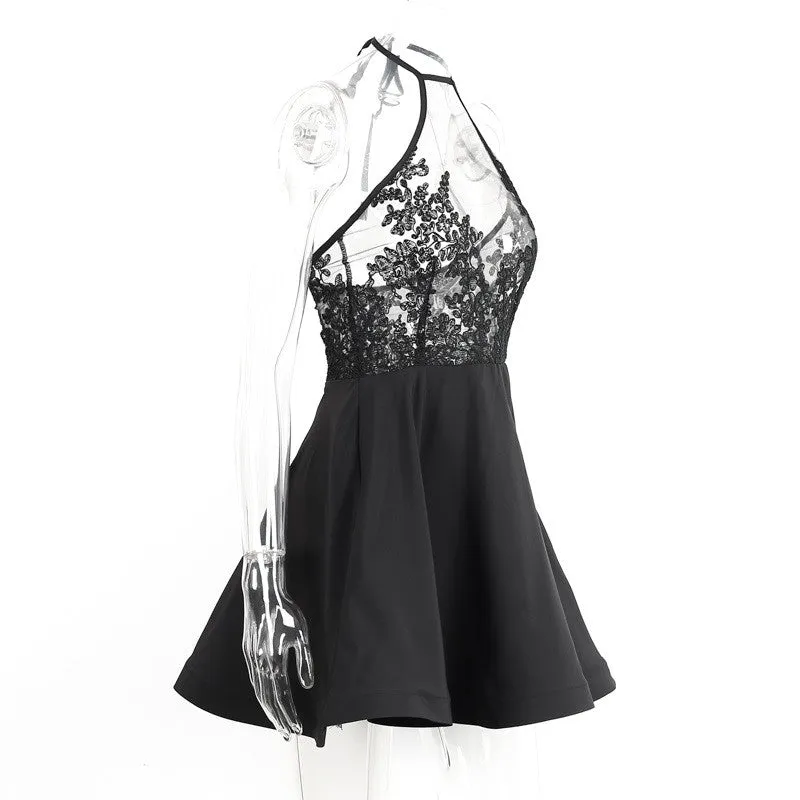 Backless Lace A-Line Dress