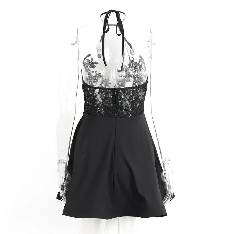Backless Lace A-Line Dress