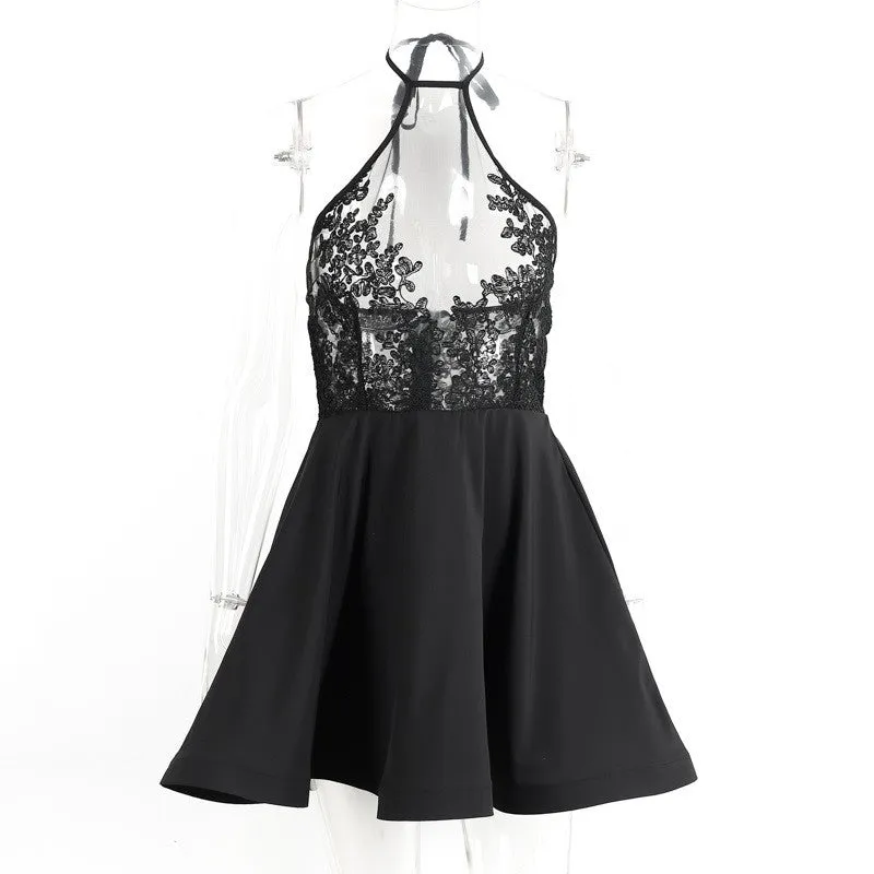 Backless Lace A-Line Dress