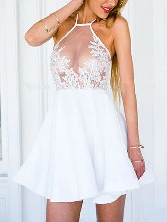 Backless Lace A-Line Dress