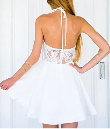 Backless Lace A-Line Dress