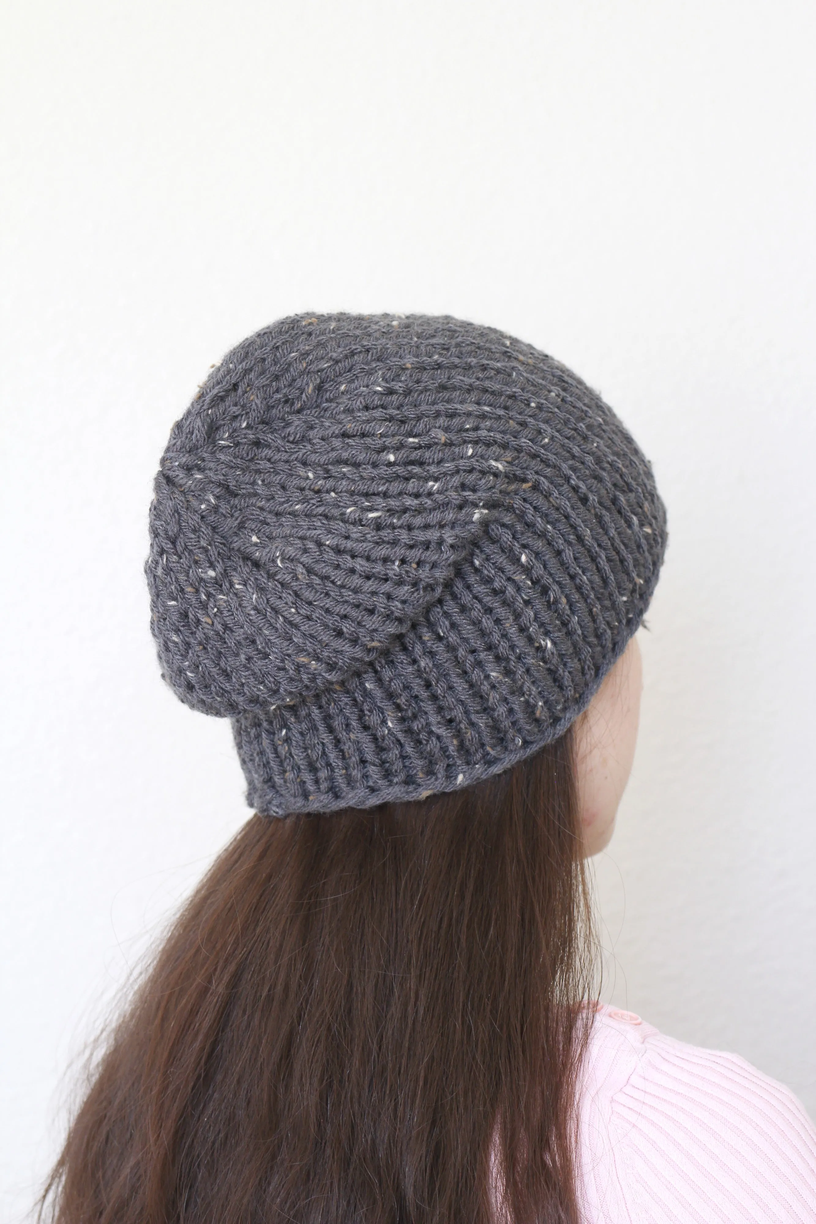 Beanie hat, knit hat, slouchy hat, knit beanie in honey yellow color