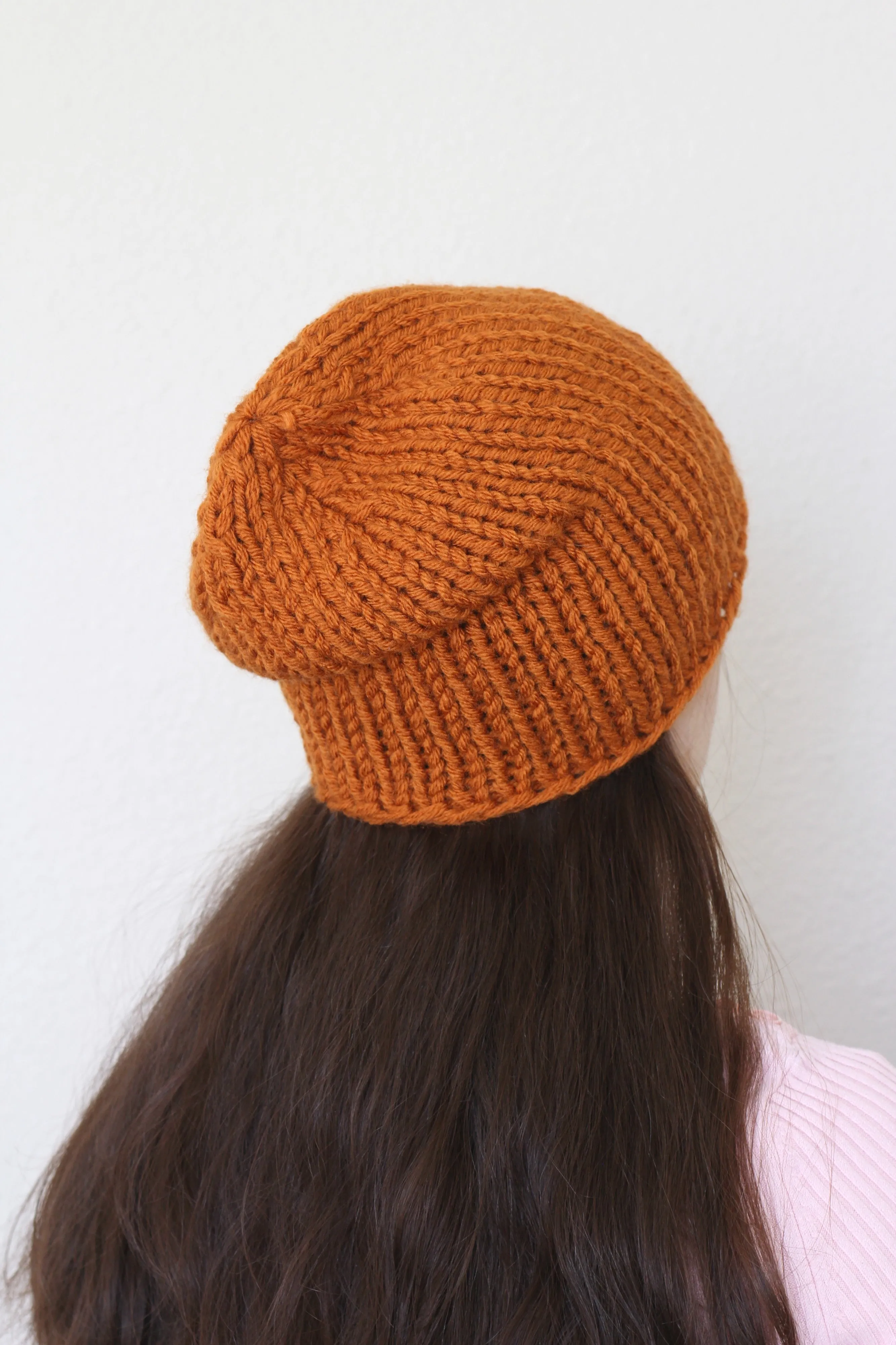 Beanie hat, knit hat, slouchy hat, knit beanie in honey yellow color