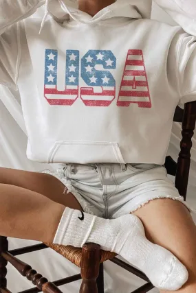 BIG USA STARS STRIPE GRAPHIC HOODIE