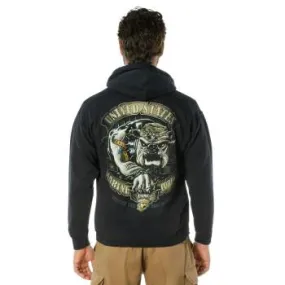 Black Ink USMC Bulldog Hoodie Black