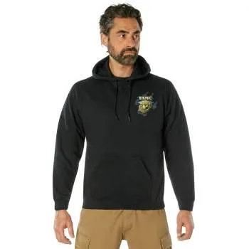 Black Ink USMC Bulldog Hoodie Black