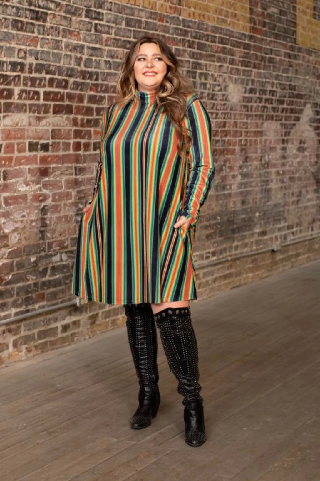 Black Serape Velvet Dress 1X-3X