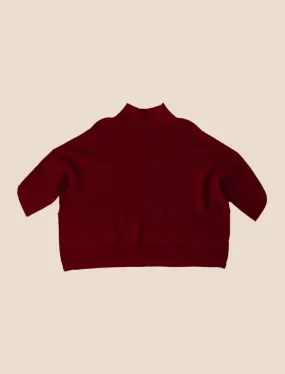 Boho Sweater in Dark Cherry Red