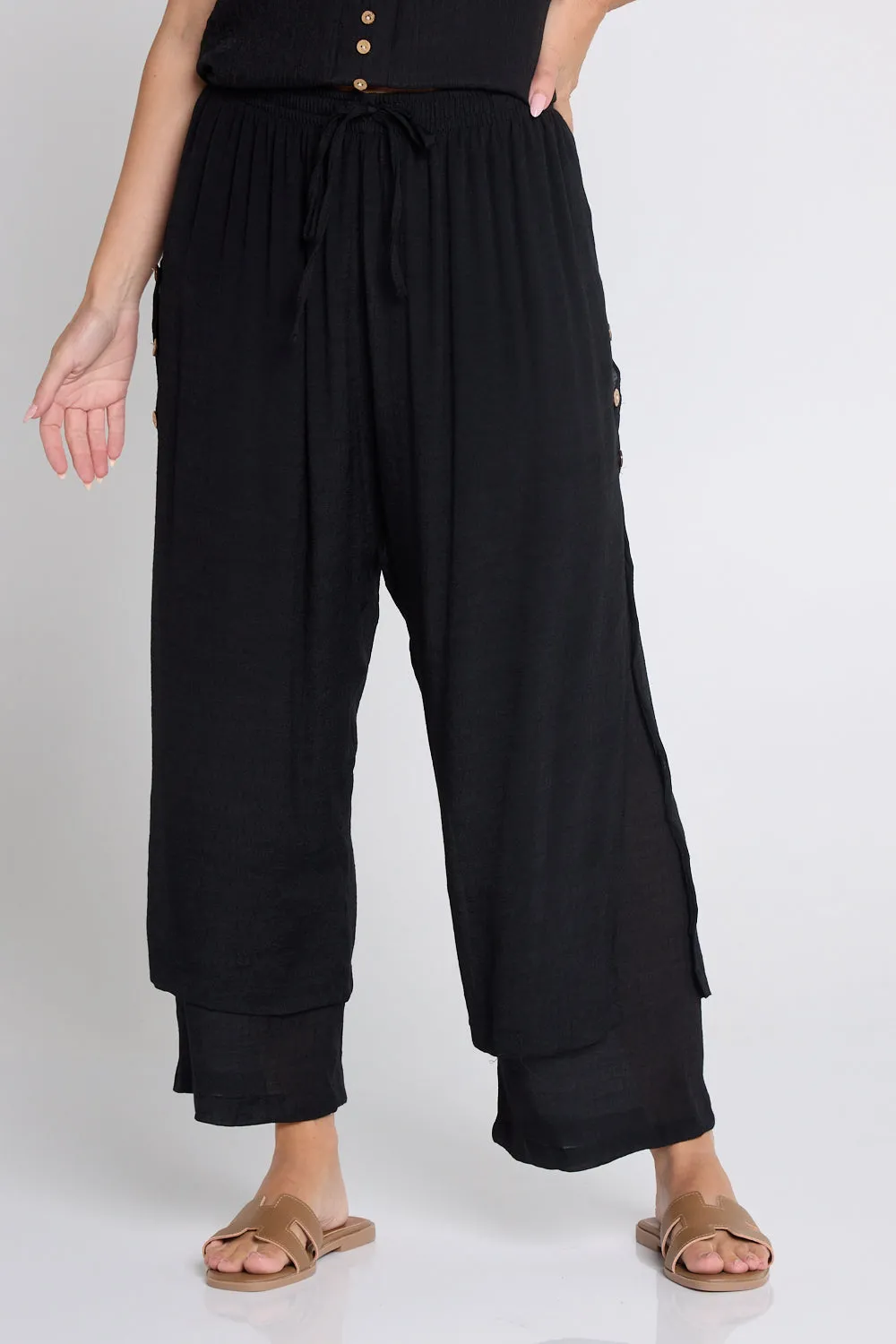 Brooke Layered Pants - Black