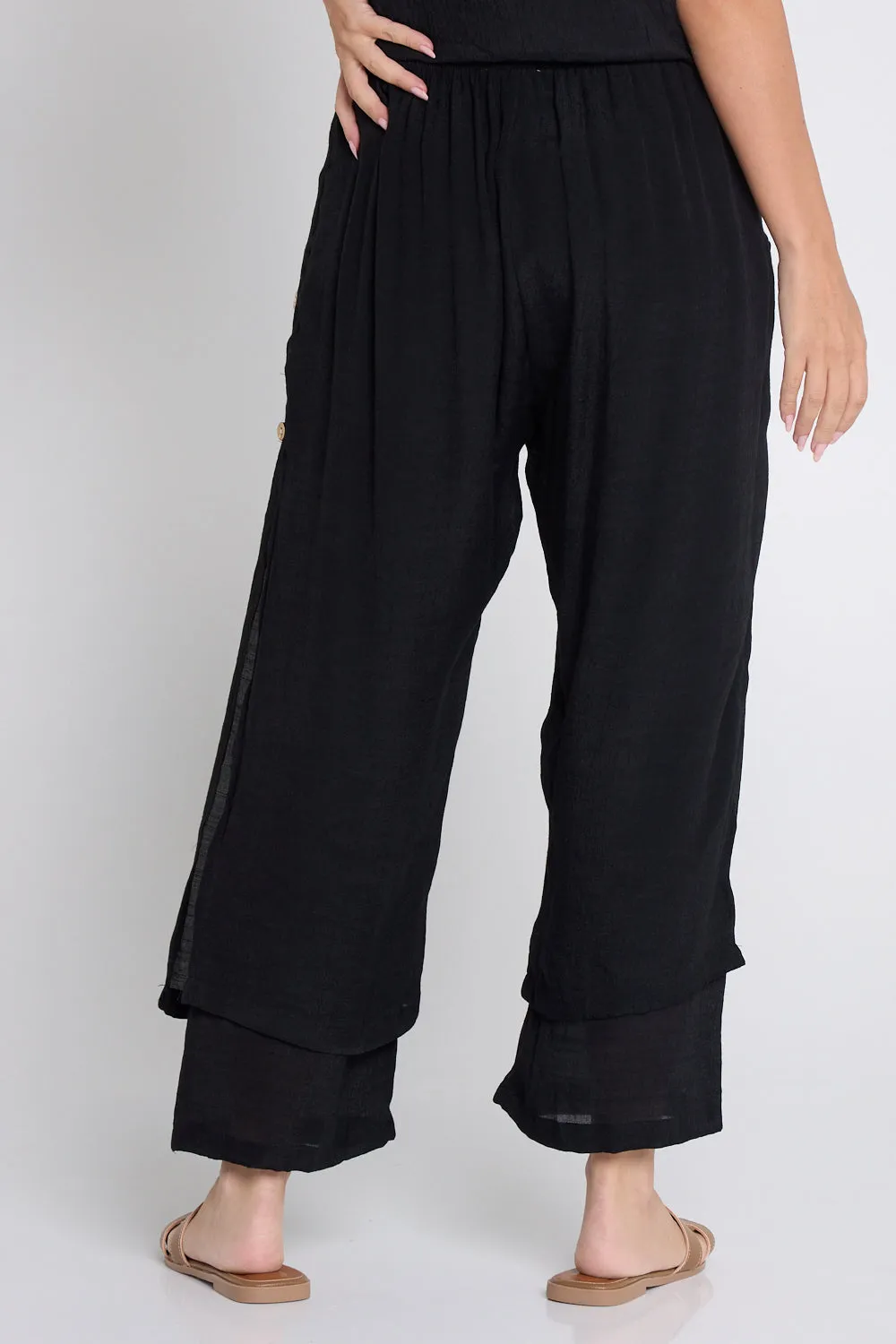Brooke Layered Pants - Black