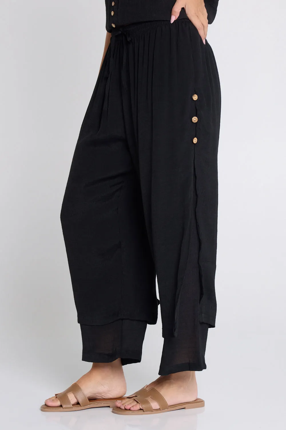 Brooke Layered Pants - Black