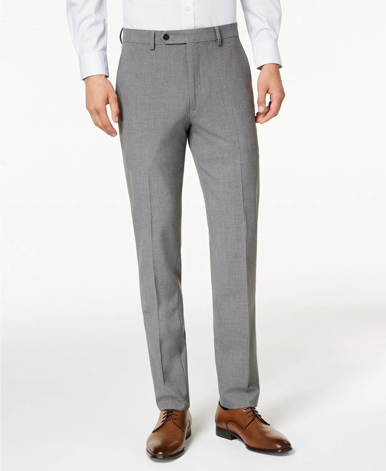 Calvin Klein Mens Dress Pants 32 x 30 Grey Infinite Stretch Skinny-Fit