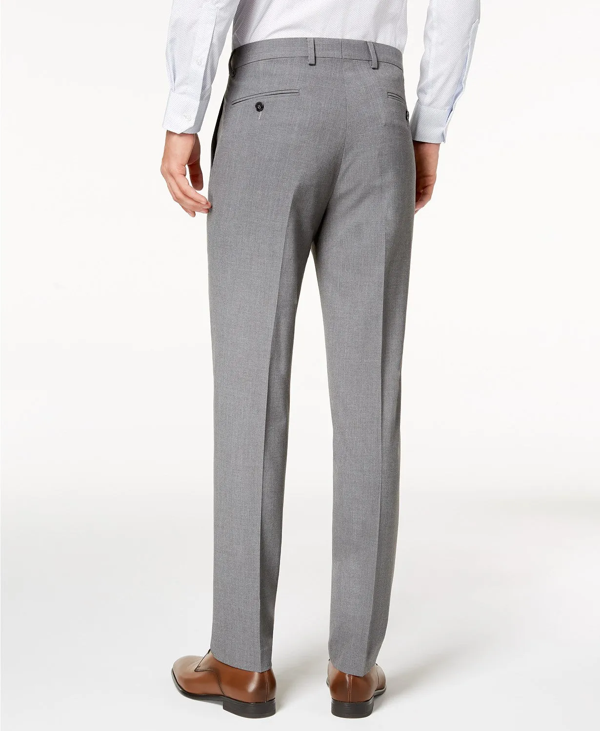 Calvin Klein Mens Dress Pants 32 x 30 Grey Infinite Stretch Skinny-Fit