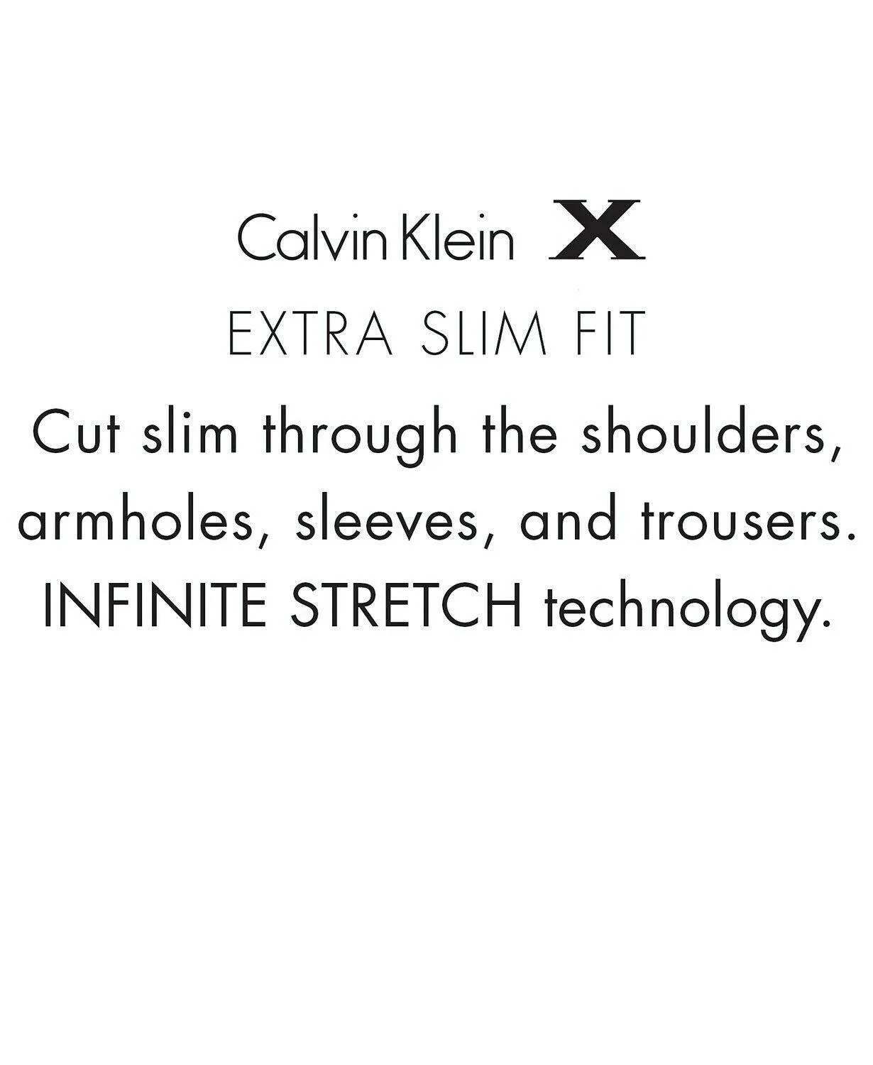 Calvin Klein X-Fit Solid Slim Fit Dress Pants 32 x 30 Black Wool Flat Front