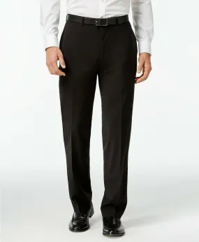 Calvin Klein X-Fit Solid Slim Fit Dress Pants 32 x 30 Black Wool Flat Front