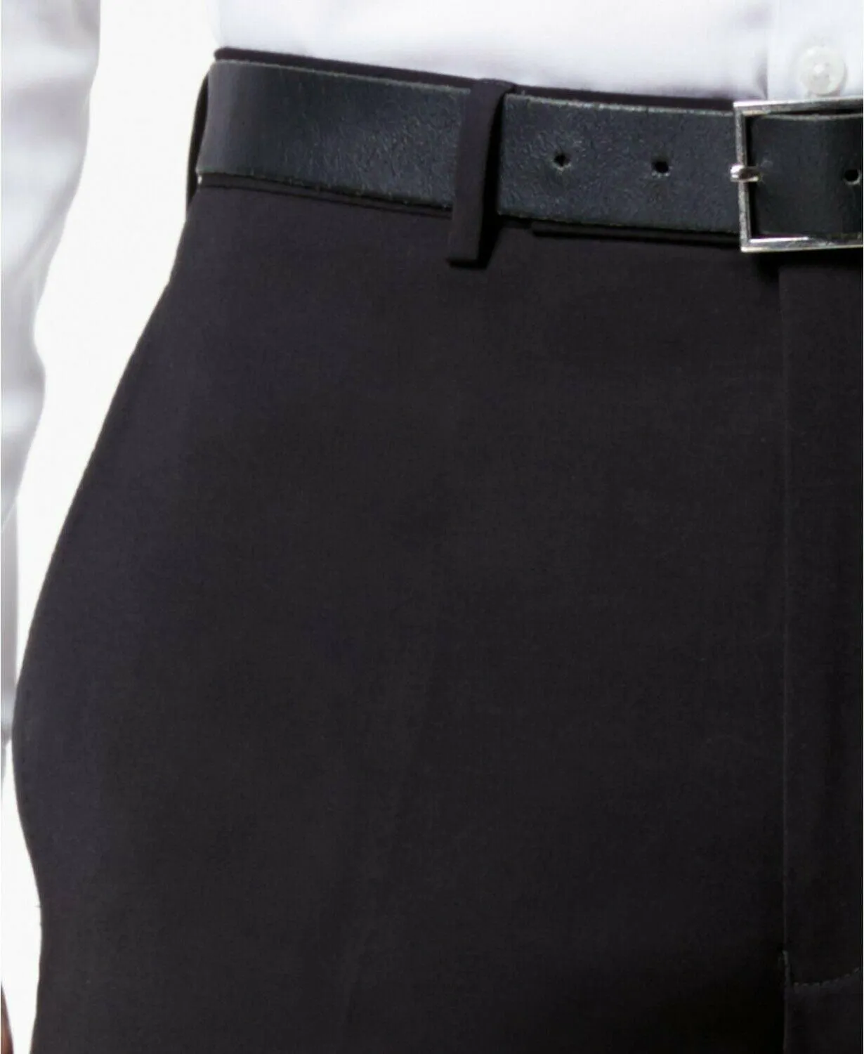 Calvin Klein X-Fit Solid Slim Fit Dress Pants 32 x 30 Black Wool Flat Front