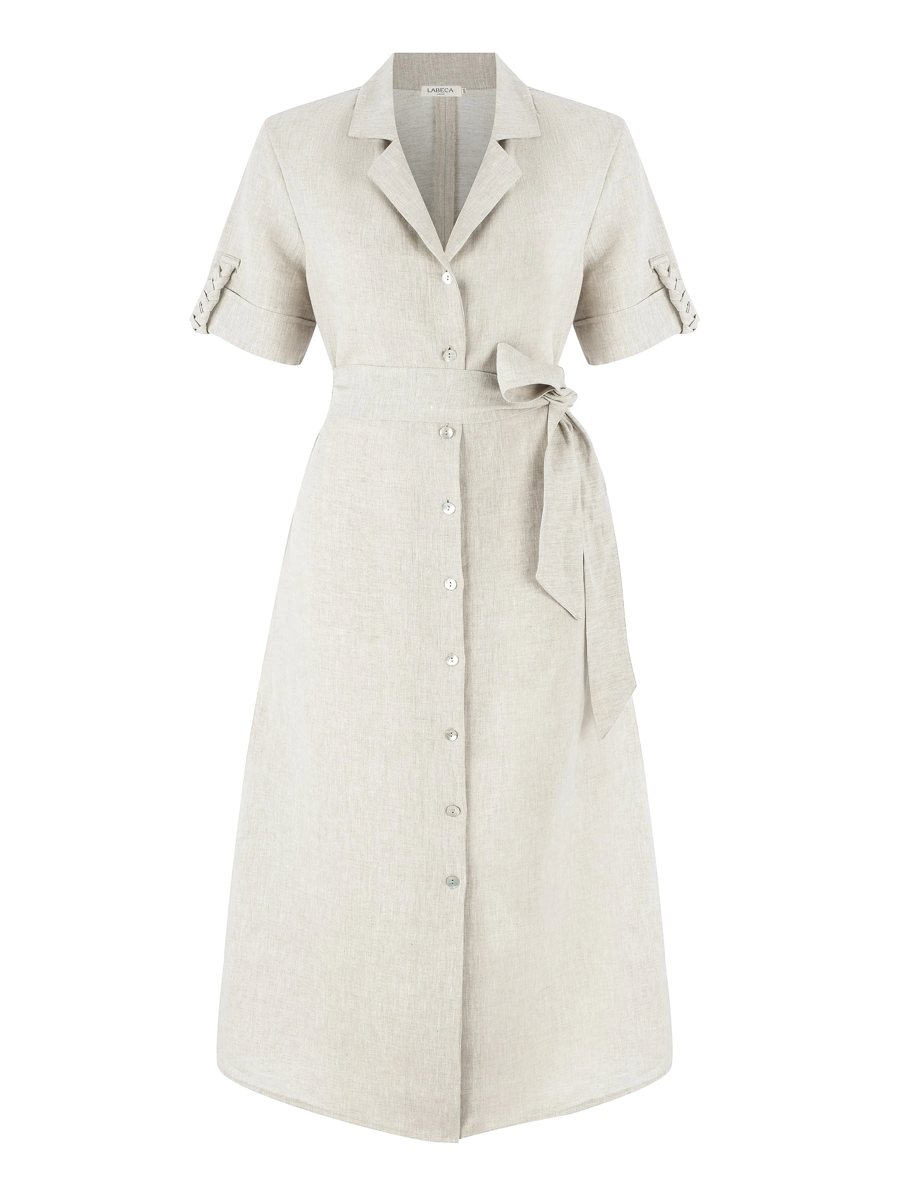 Carmen Barley Linen Braided Shirt Dress