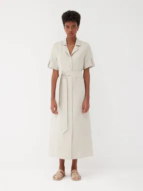 Carmen Barley Linen Braided Shirt Dress