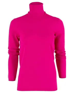 Cerise Compact Knit Turtleneck Top