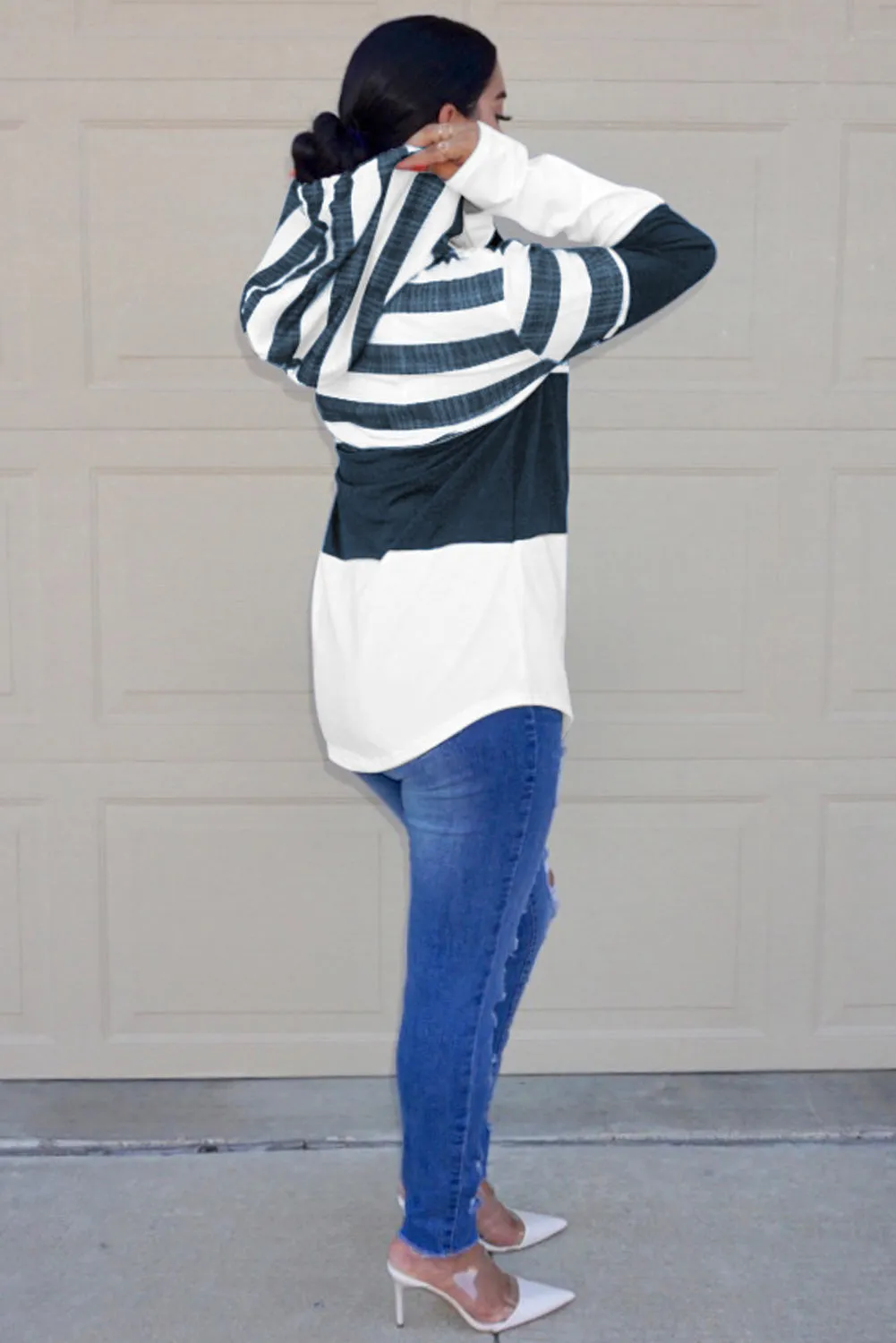 Color Block Drawstring Hoodie