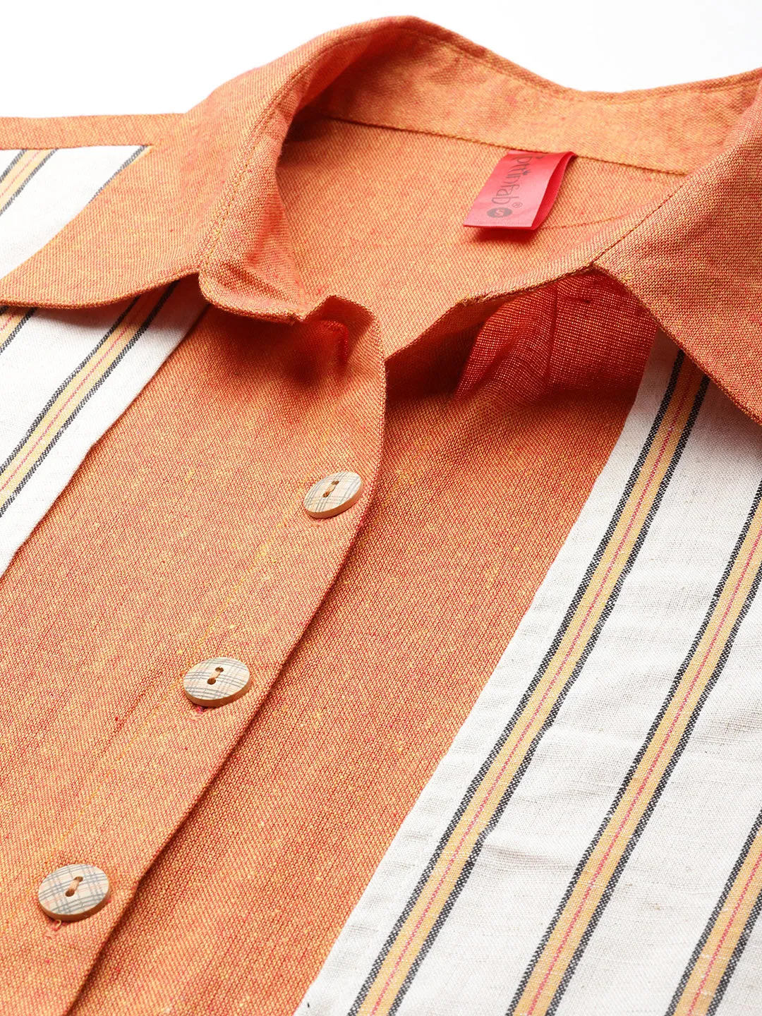 Cottinfab Women Layered Striped Shirt and Trouser