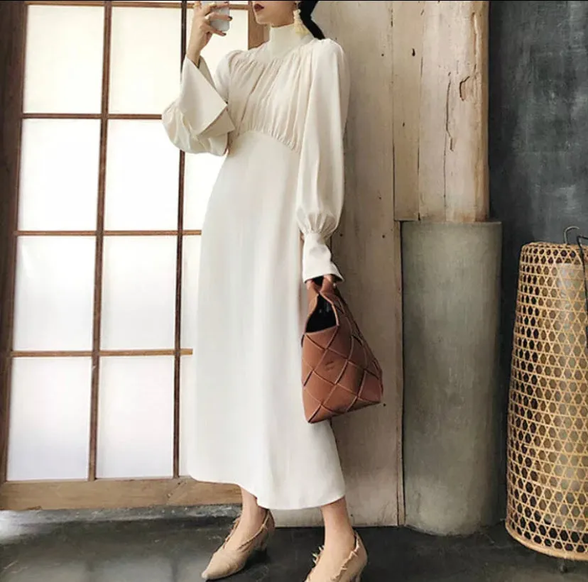 Cream Midi Dress