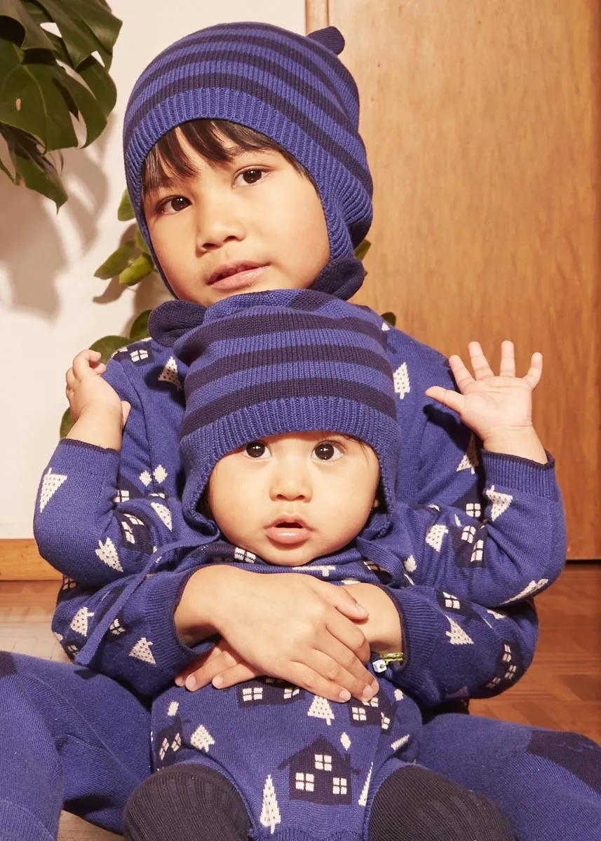 Damson Knit Hat With Ears