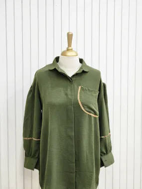 Darck olive green shirt top