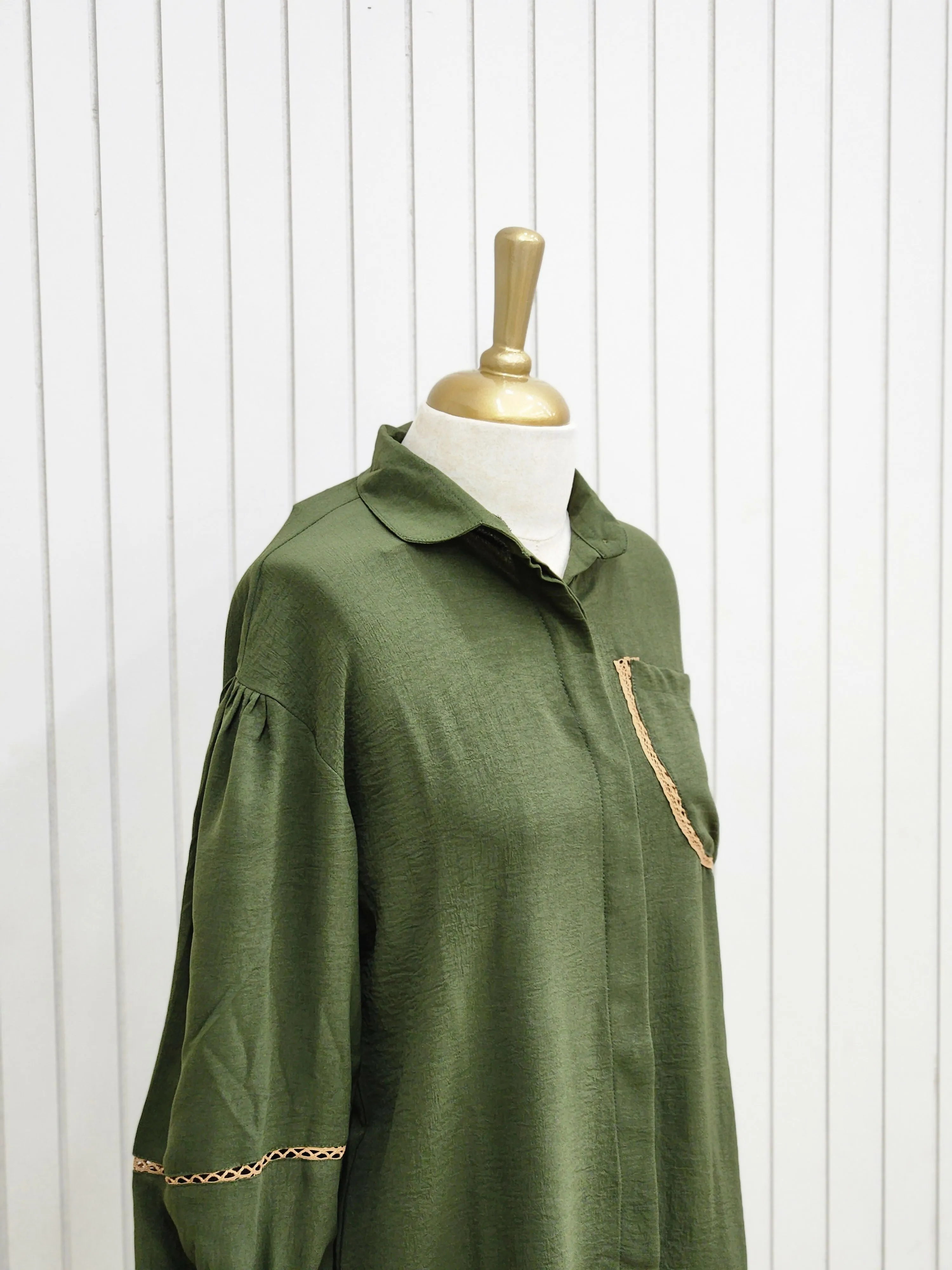 Darck olive green shirt top