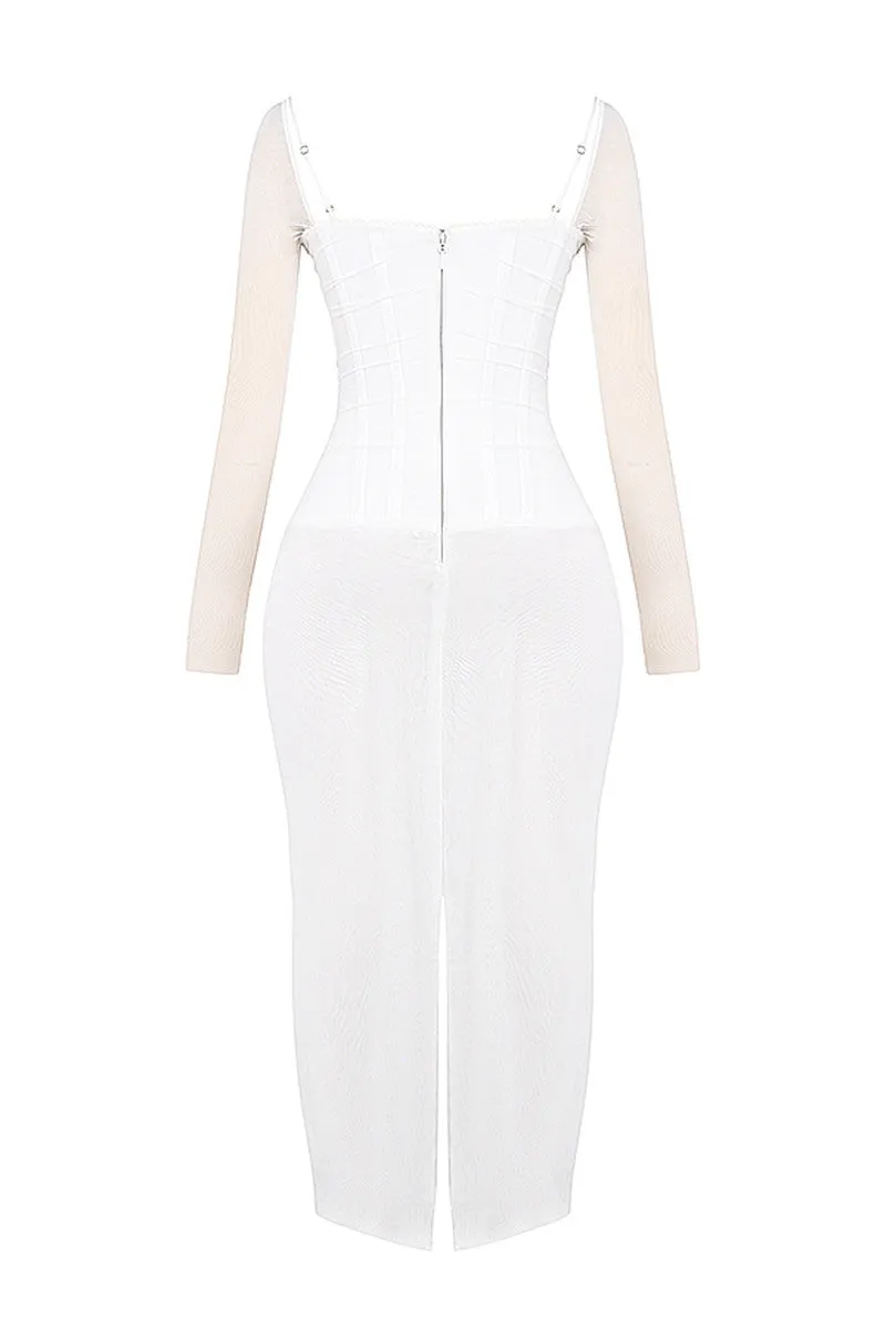 Debbie Sheer Long Sleeve Sexy Maxi Dress